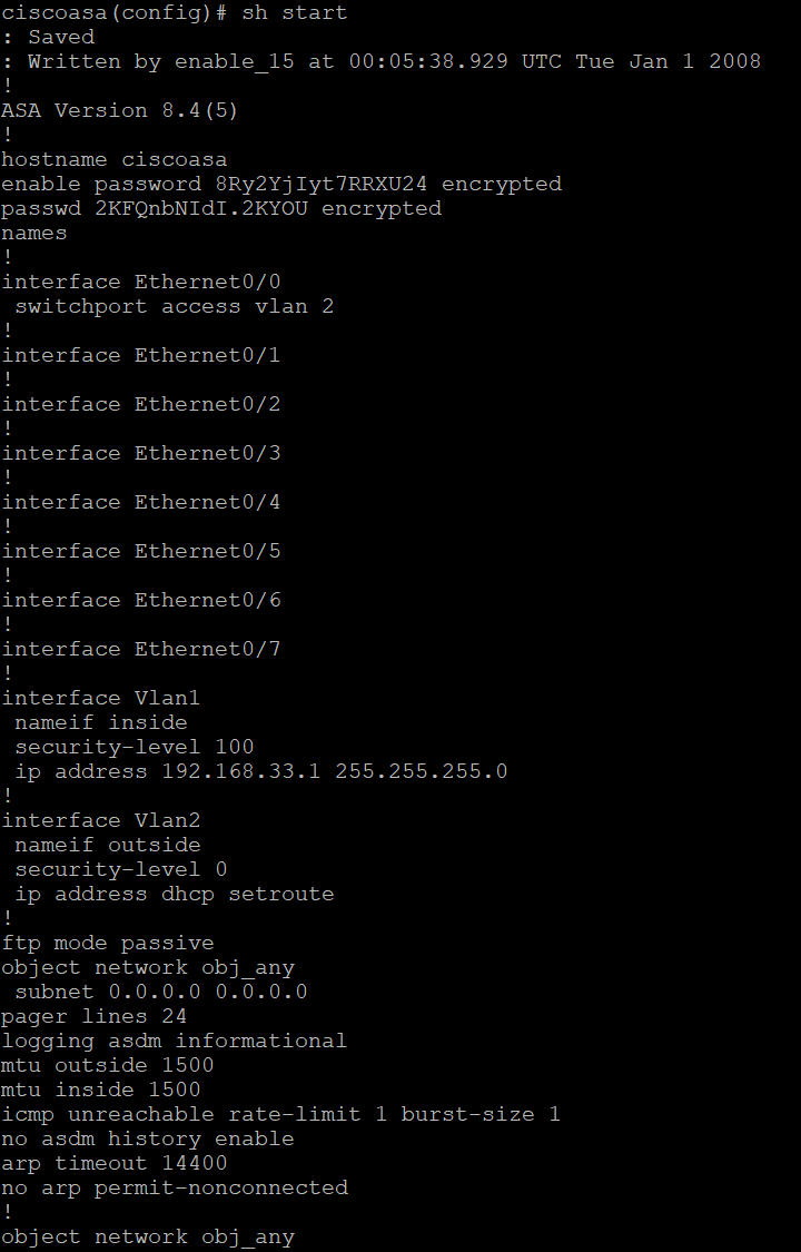 Startup Config