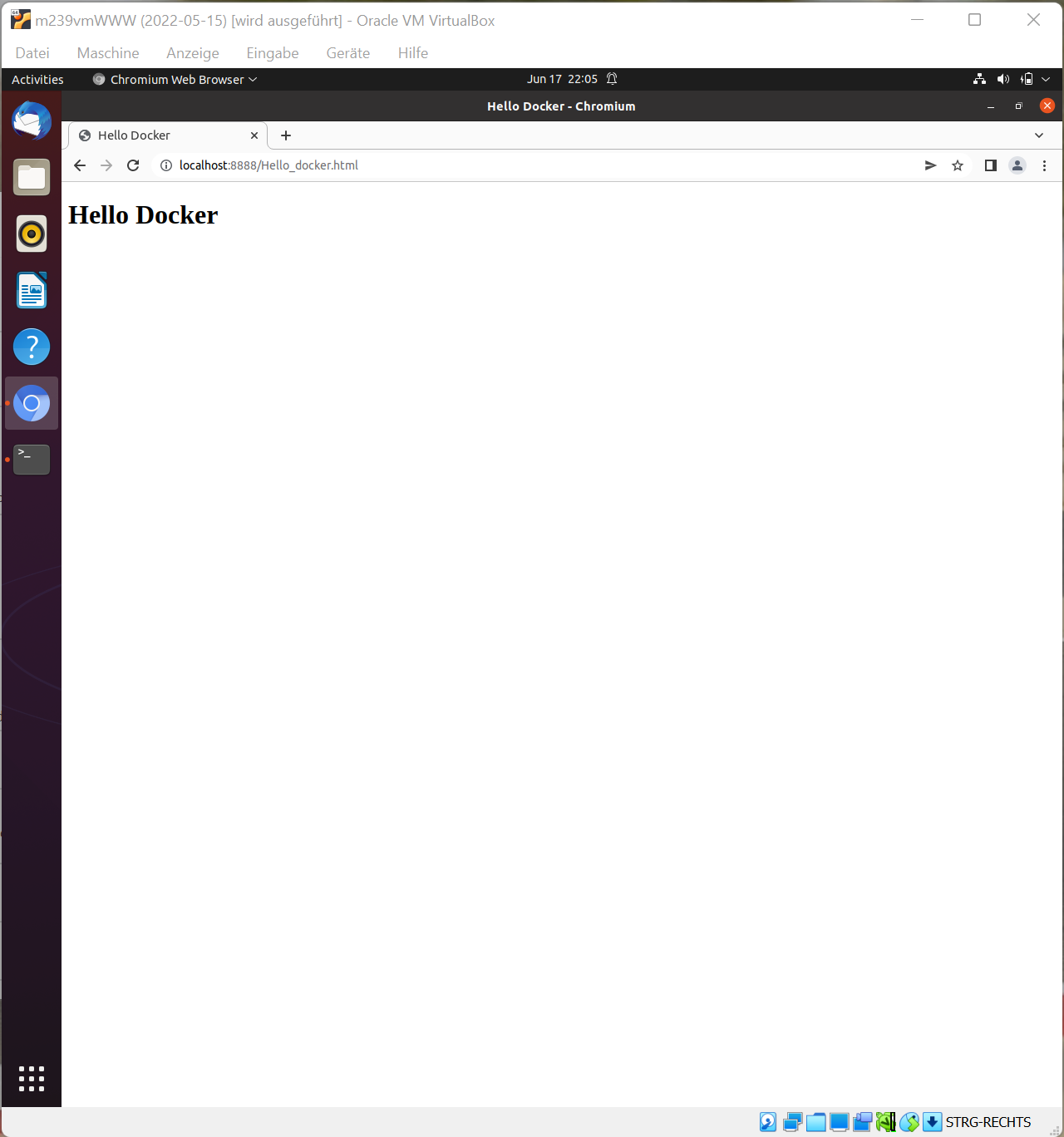 Webseitenaufruf inauendemo Container
