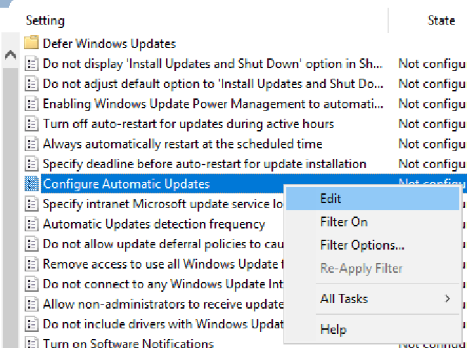 WSUS GPO Einstellung bearbeiten